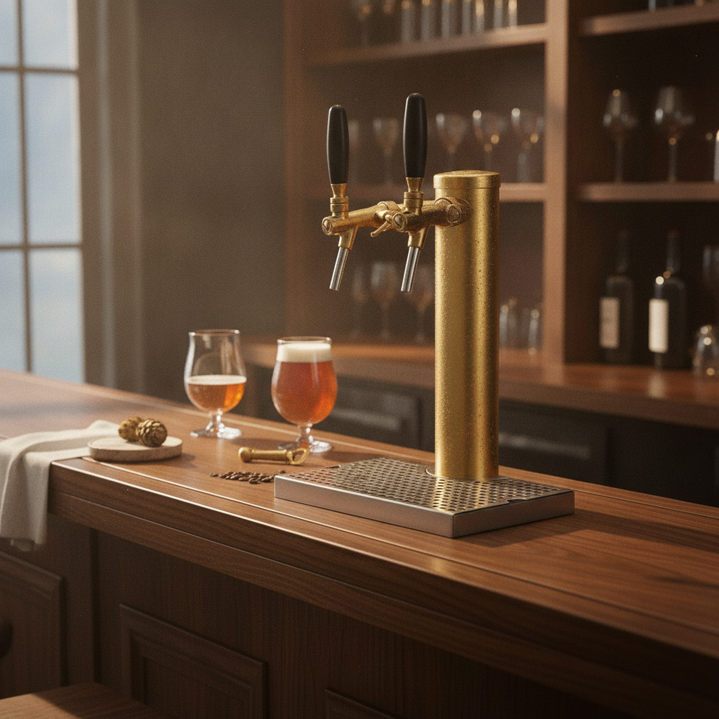 Wine Beer & More - Stainless Steel Beer Tap Dispenser Gold-Finished