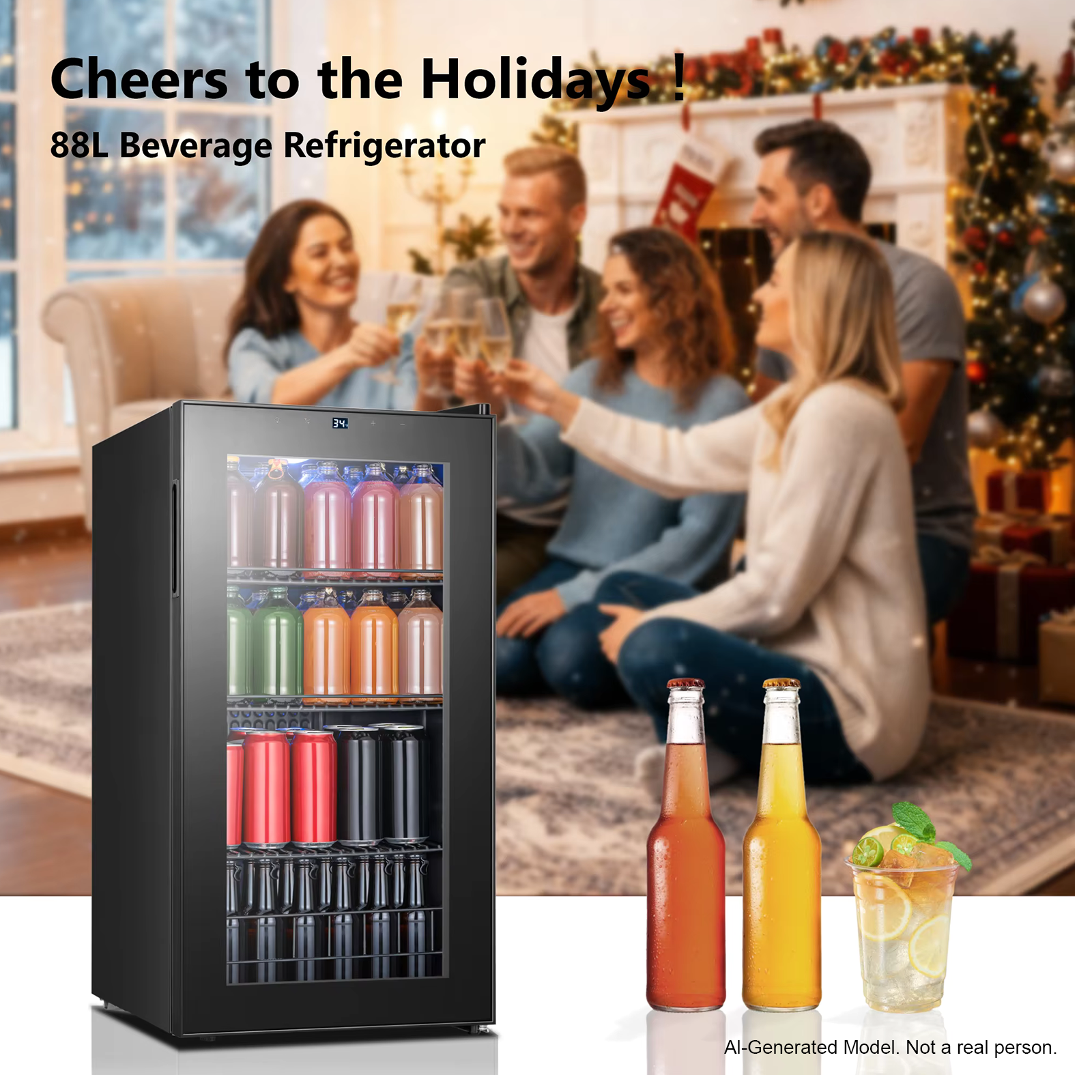 Wine Beer Cooler Direct - Mini Glass Door Beverage Cooler 141-Can