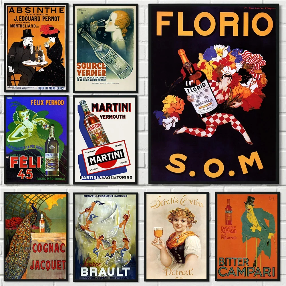 Wine Beer & More - Vintage Famous Italy French Wine Fashion