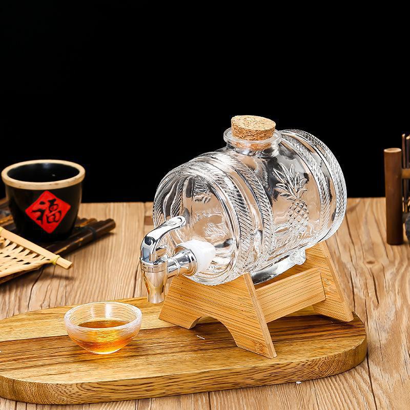 Beer Wine Hobby - 1L Glass Whiskey Barrel Wine Barrel