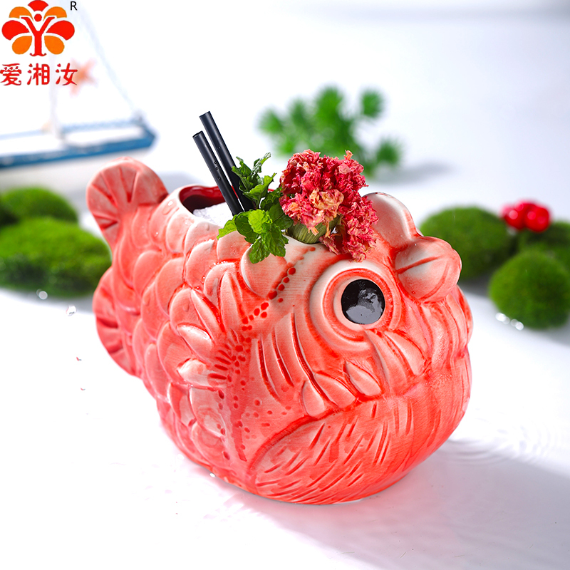 Beer Wine Hobby - Cute Lantern Fish Cocktail Glass Wine
