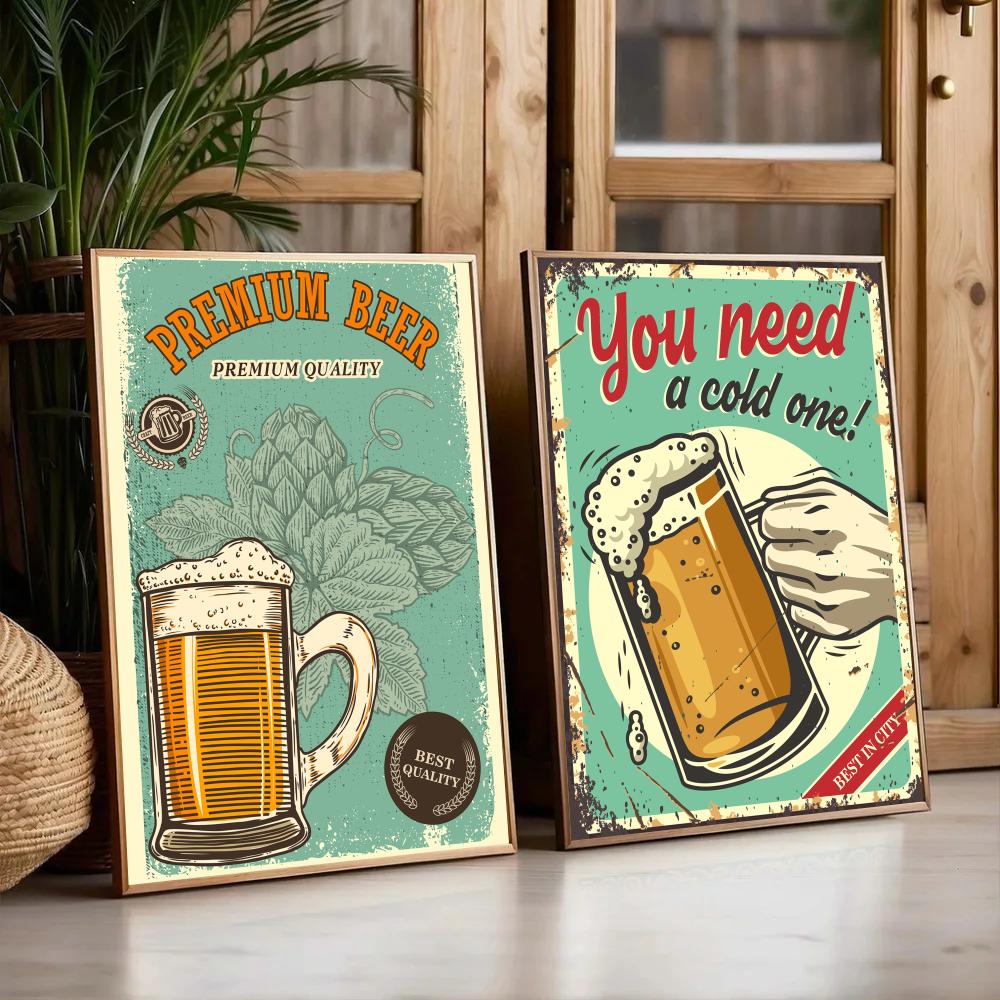 Beer Wine Retro Style Painting - Wine Beer Photo avaliação e preço