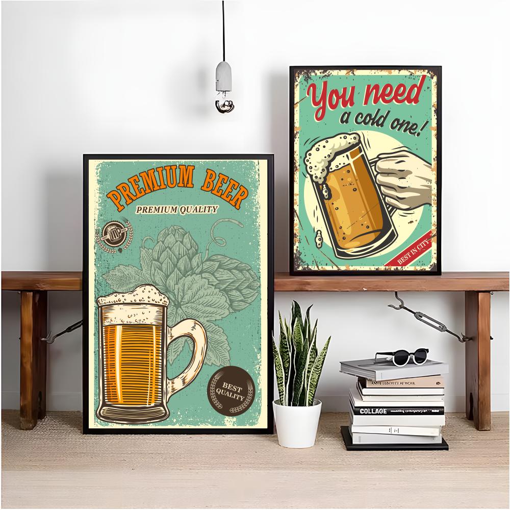 Beer Wine Retro Style Painting - Wine Beer Photo avaliação e preço