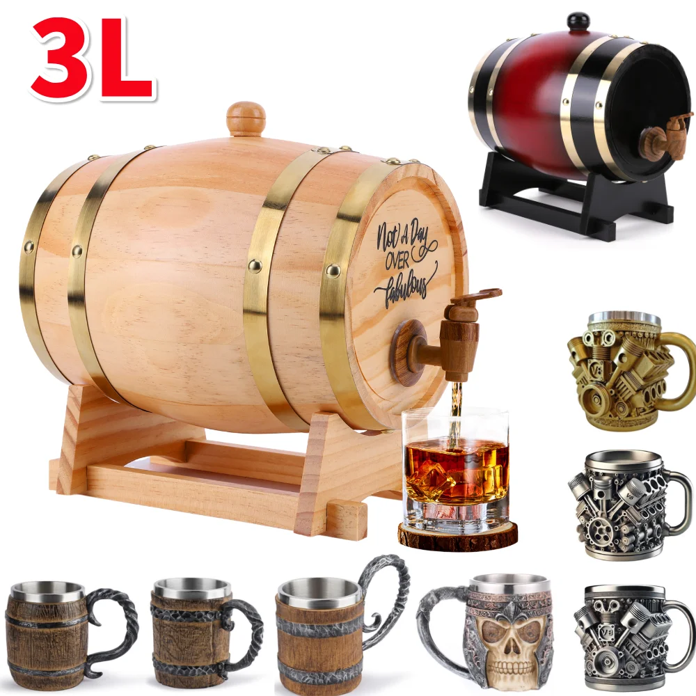3L Wooden Whiskey Barrel with  - Beer Wine Hobby avaliação e preço