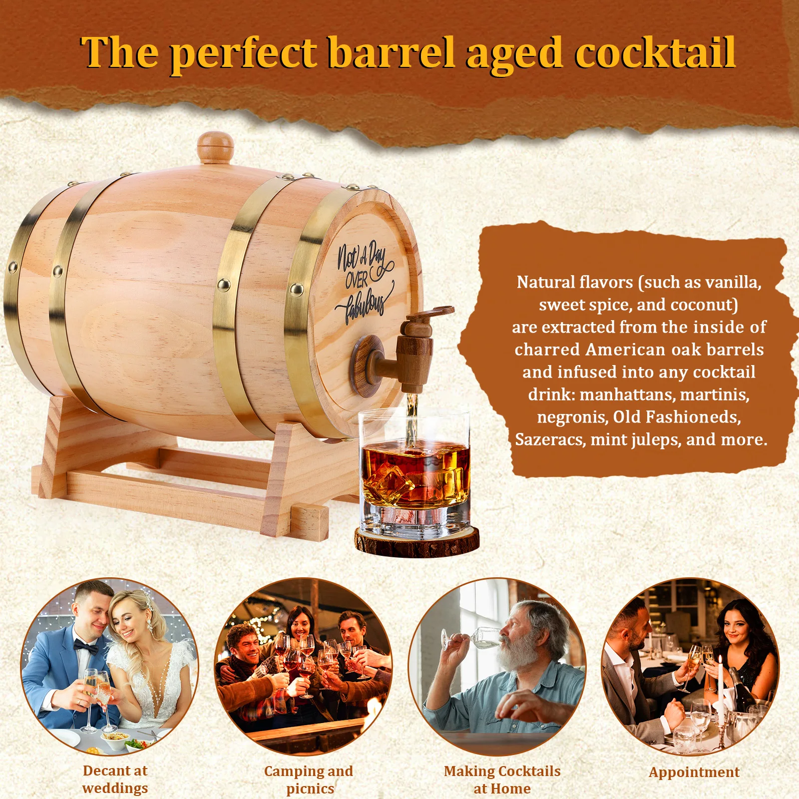 3L Wooden Whiskey Barrel with  - Beer Wine Hobby avaliação e preço