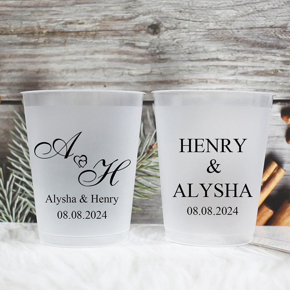 Custom Photo Name Wedding Plas - Wine Beer Photo avaliação e preço