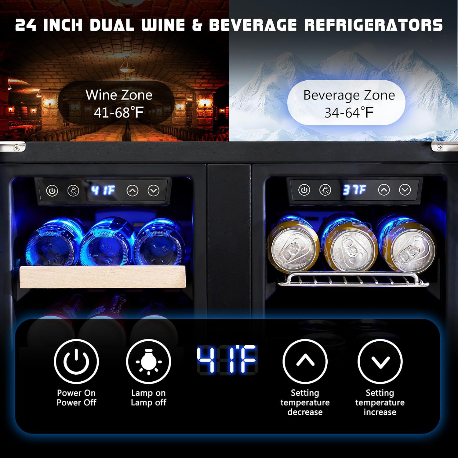 Beverage Refrigerator - 24-Inc - Wine Beer Dual Zone avaliação e preço