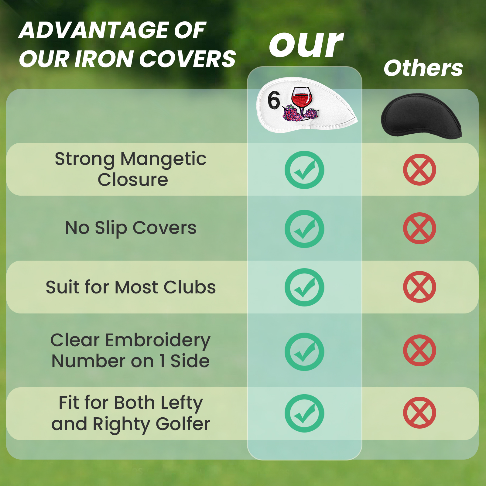 Magnetic Golf Club Head Covers - Wine & Beer Unlimited Spirits avaliação e preço