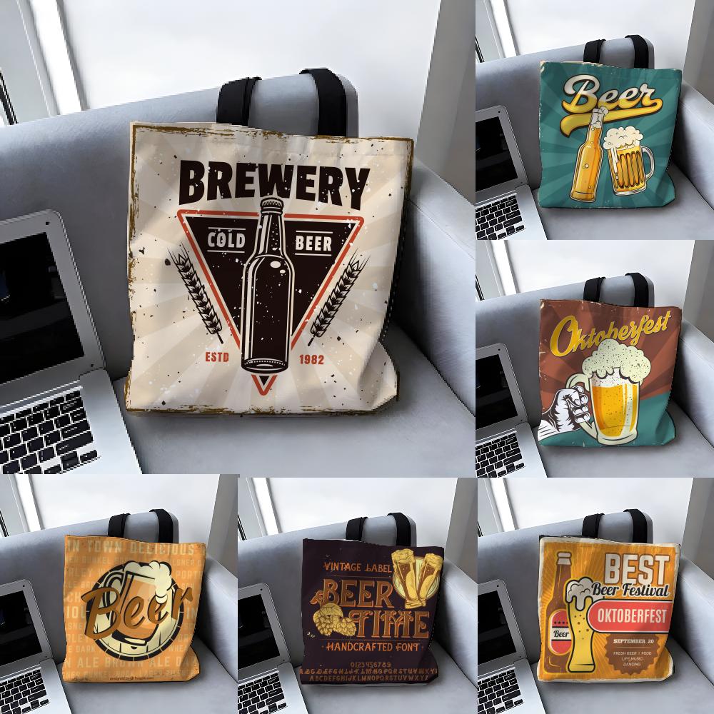 Storage Bags Canvas Tote Bag L - Beer Wine Grocery avaliação e preço