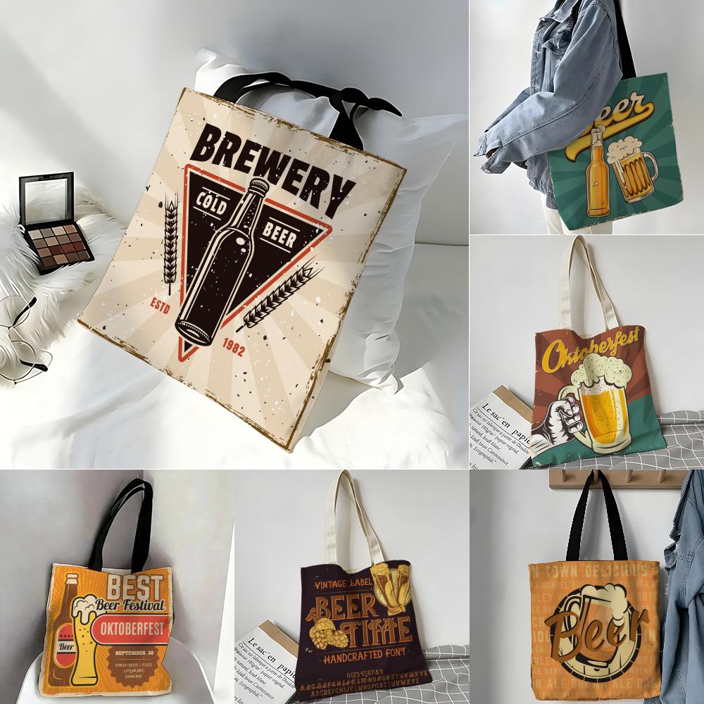 Storage Bags Canvas Tote Bag L - Beer Wine Grocery avaliação e preço