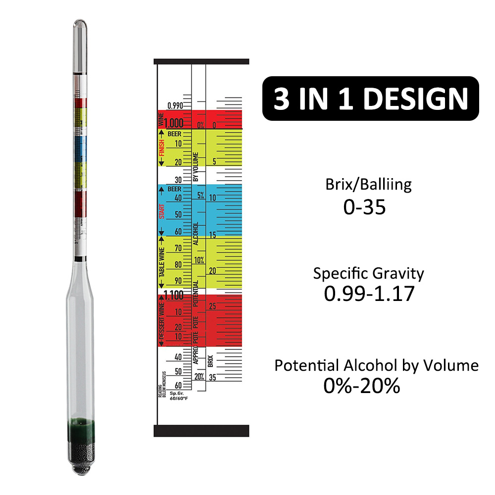 3 Scale Hydrometer Making Trip - Beer Wine Hobby avaliação e preço