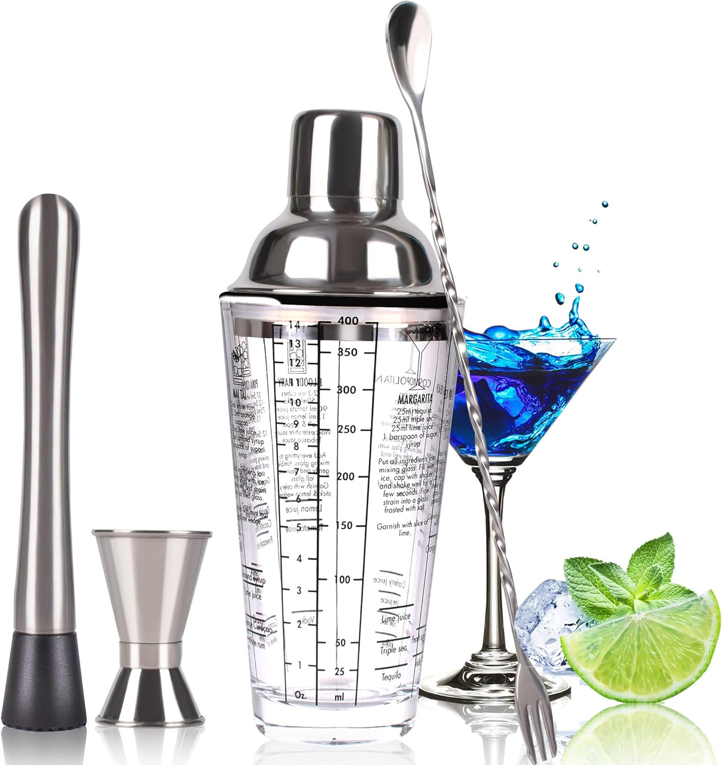 Cocktail Shaker Set,14 oz Glas - Muddler Cocktail Bar avaliação e preço