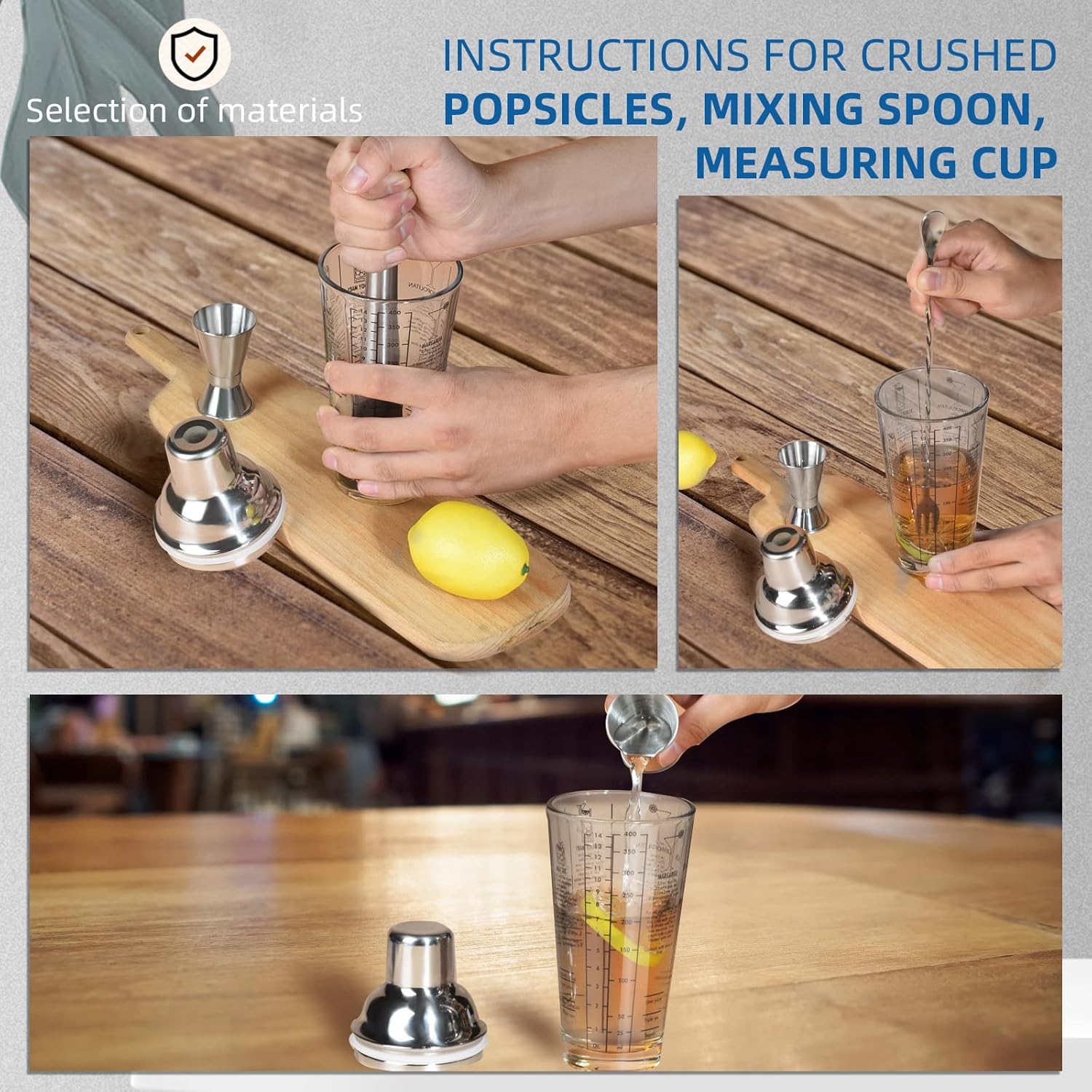 Cocktail Shaker Set,14 oz Glas - Muddler Cocktail Bar avaliação e preço