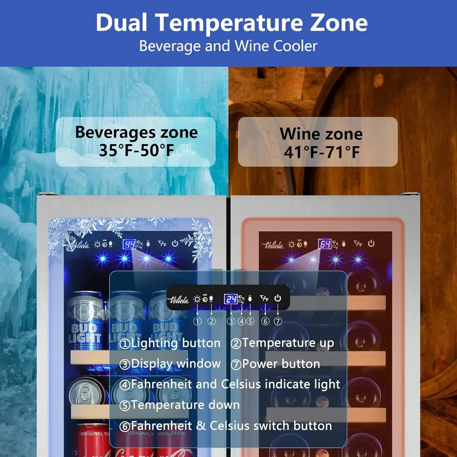 Wine and Beverage Refrigerator - Wine Beer Dual Zone avaliação e preço
