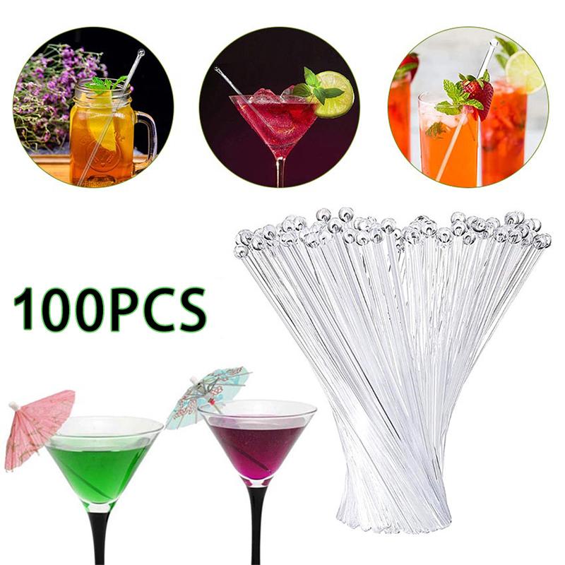 100Pcs Transparent Cocktail Dr - Muddler Cocktail Bar avaliação e preço