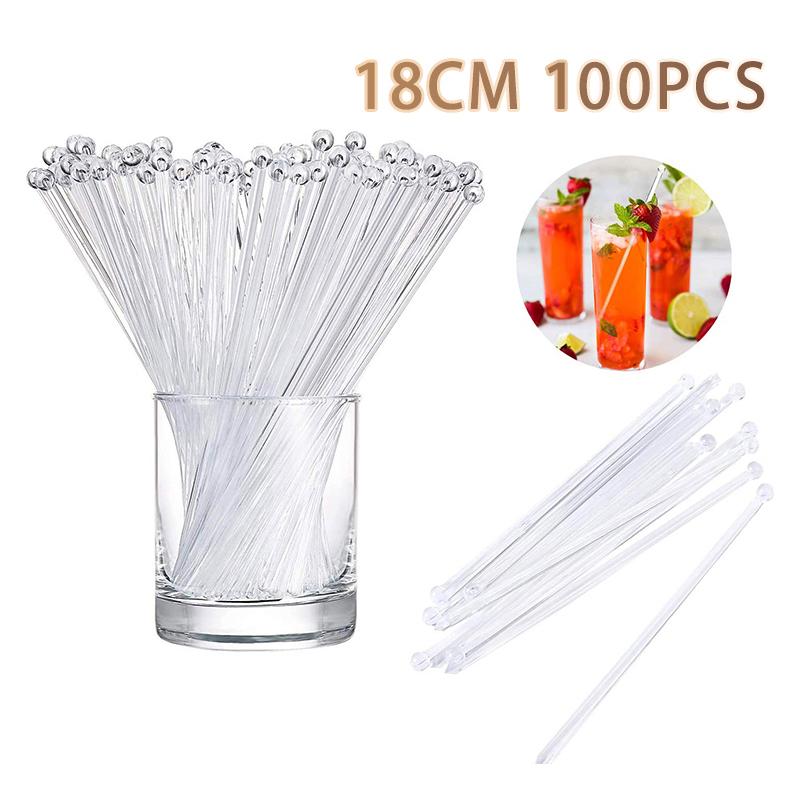 100Pcs Transparent Cocktail Dr - Muddler Cocktail Bar avaliação e preço