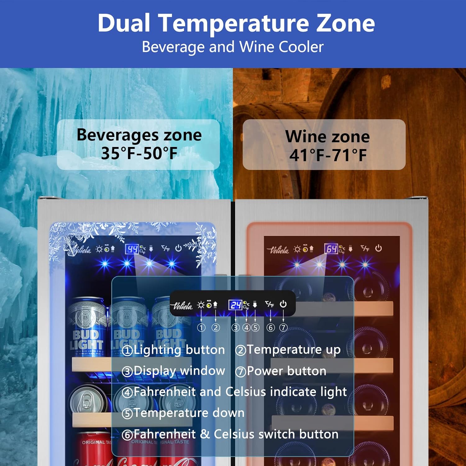 Wine and Beverage Refrigerator - Wine Beer Dual Zone avaliação e preço