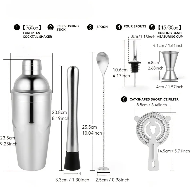 Stainless Steel Cocktail Shake - Muddler Cocktail Bar avaliação e preço