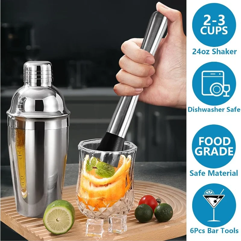 Stainless Steel Cocktail Shake - Muddler Cocktail Bar avaliação e preço