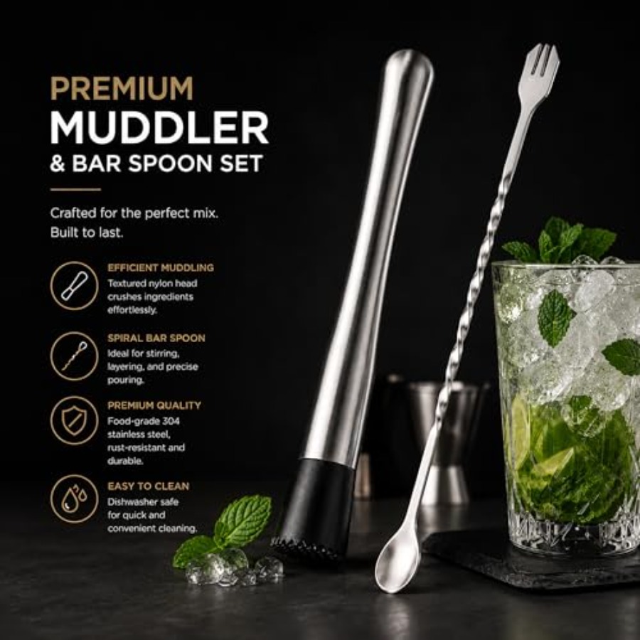 10 Inch Stainless Steel Muddle - Muddler Cocktail Bar avaliação e preço
