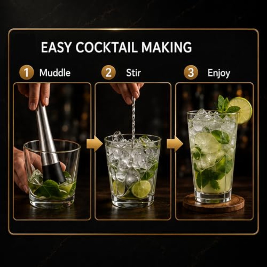 10 Inch Stainless Steel Muddle - Muddler Cocktail Bar avaliação e preço