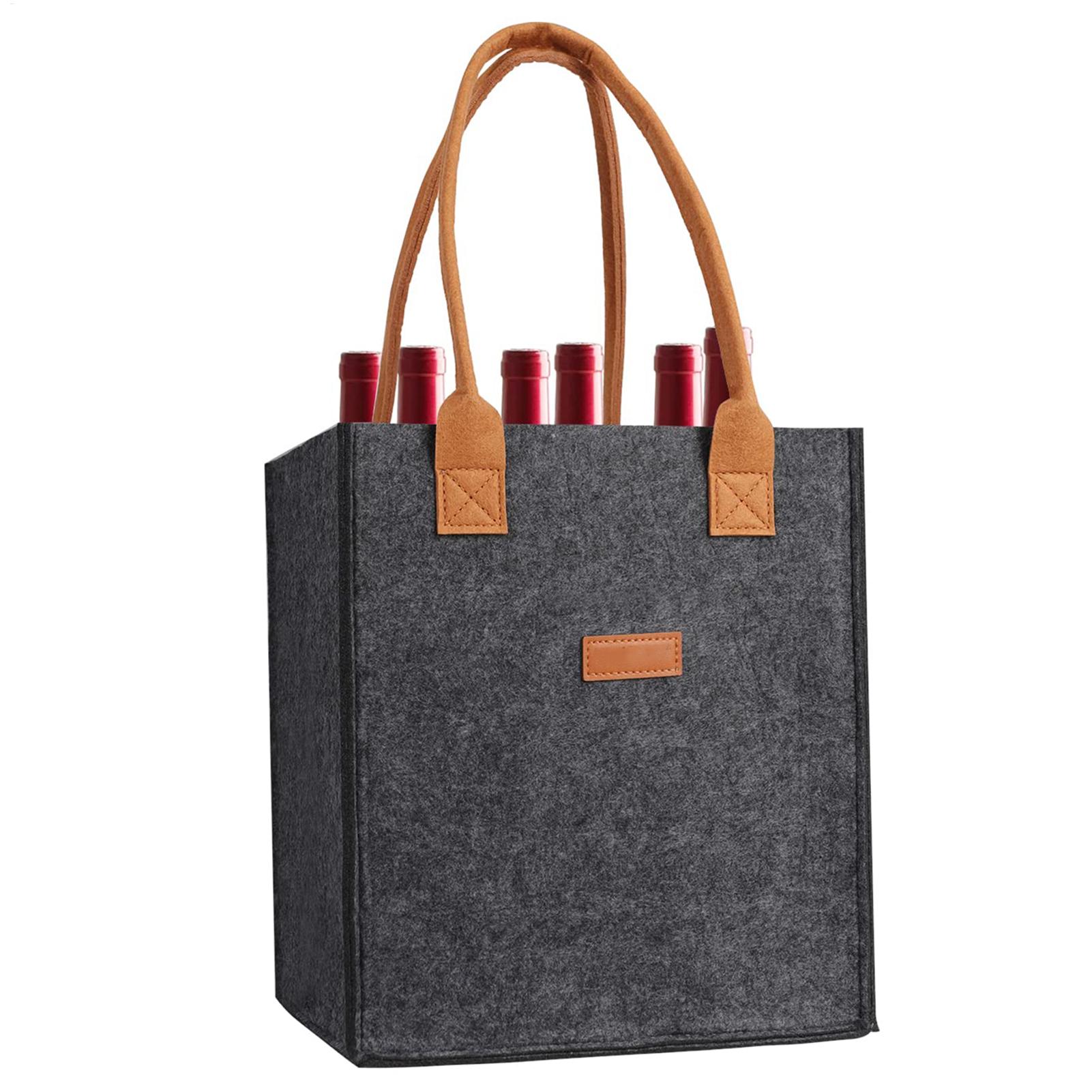 Wine Glass Tote Bag 6 Partitio - Beer Wine Grocery avaliação e preço