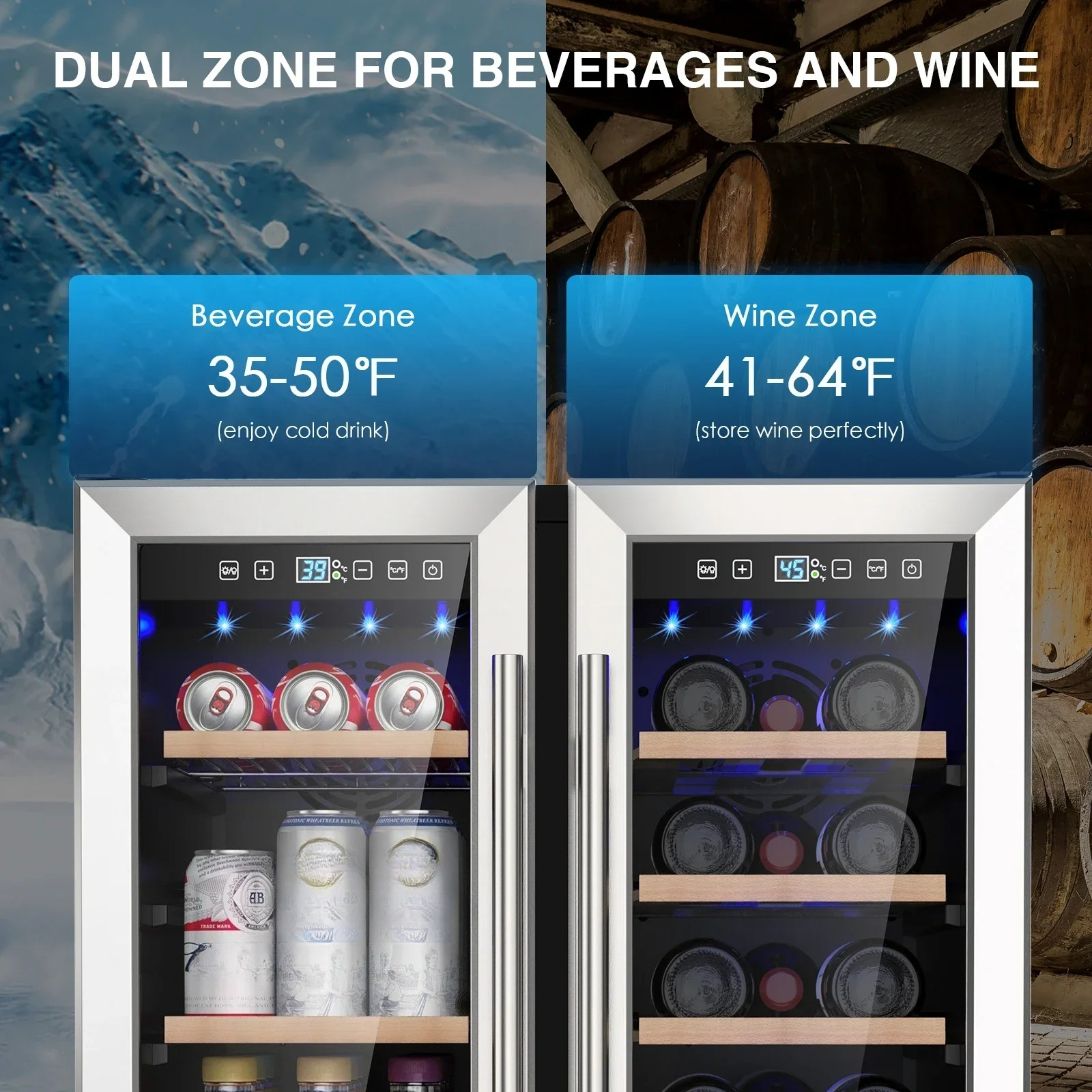 Wine and Beverage Refrigerator - Wine Beer Dual Zone avaliação e preço