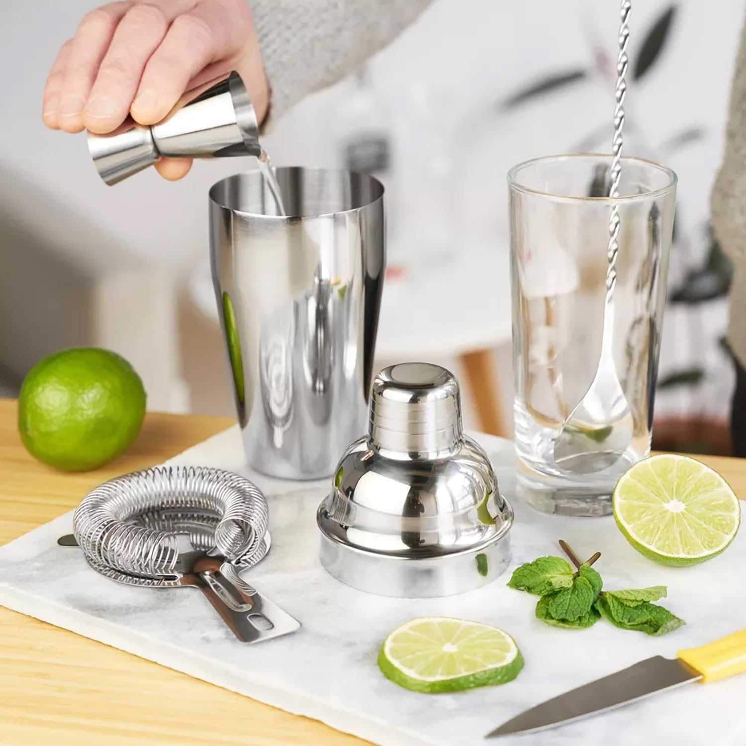 6-Piece Cocktail Shaker Set 24 - Muddler Cocktail Bar avaliação e preço