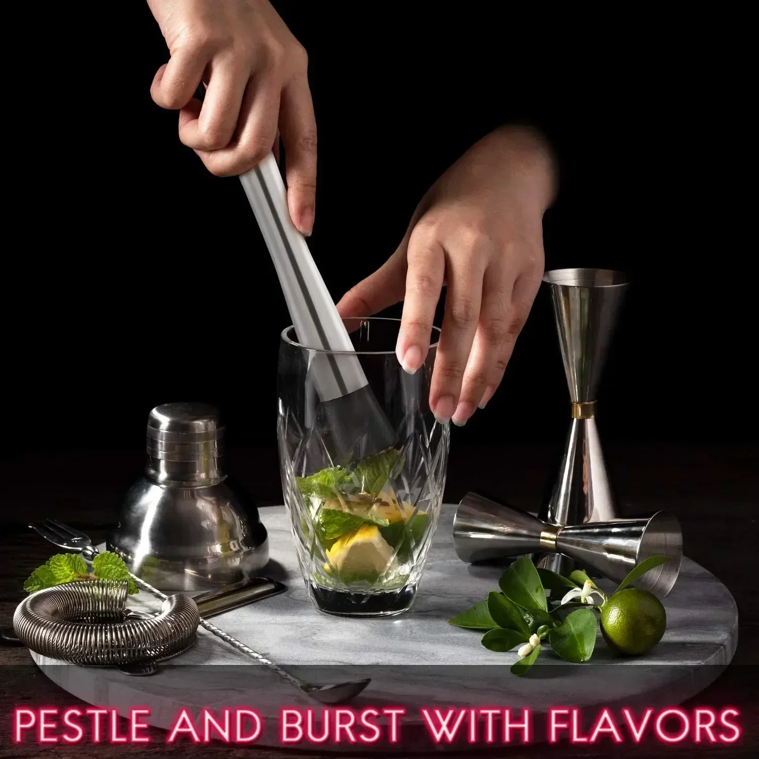 Stainless Steel Cocktail Muddl - Muddler Cocktail Bar avaliação e preço